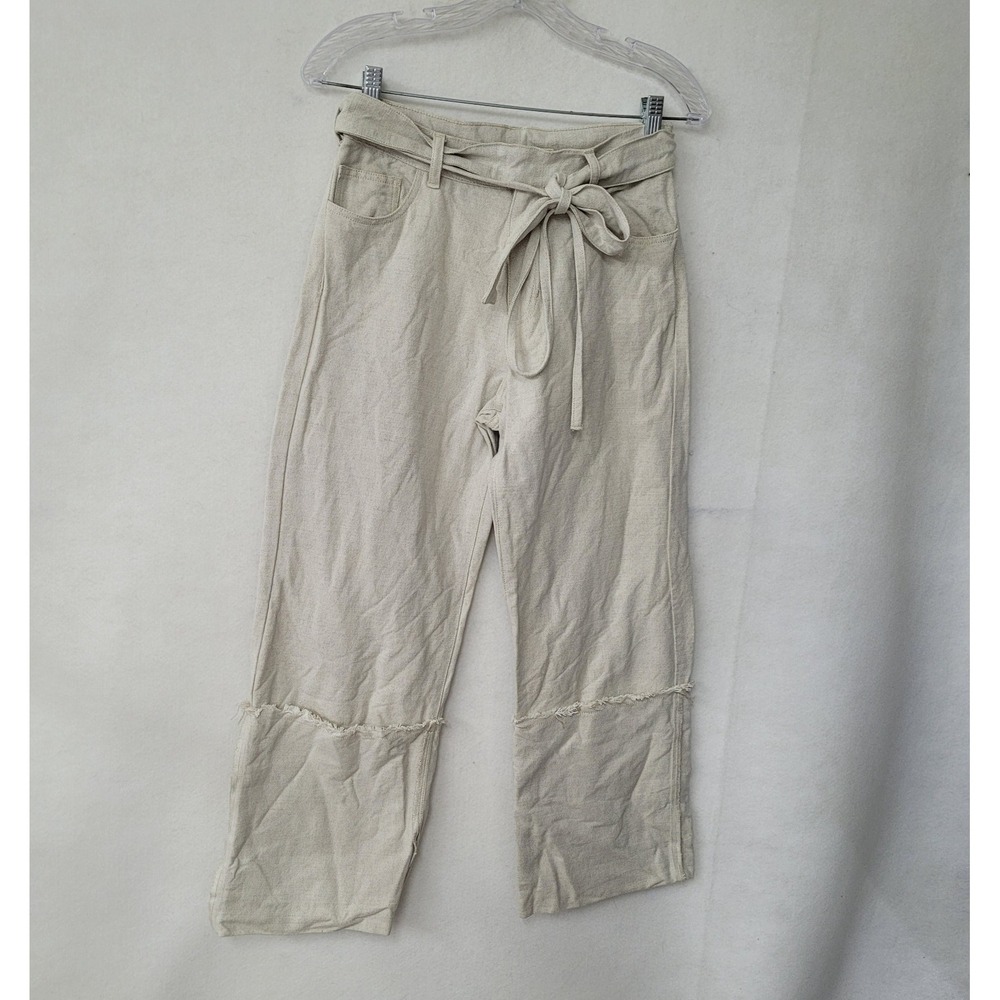 Marques Almeida Women 8 Cream Roll Up Trousers With Built In Belt Trendy Stylish